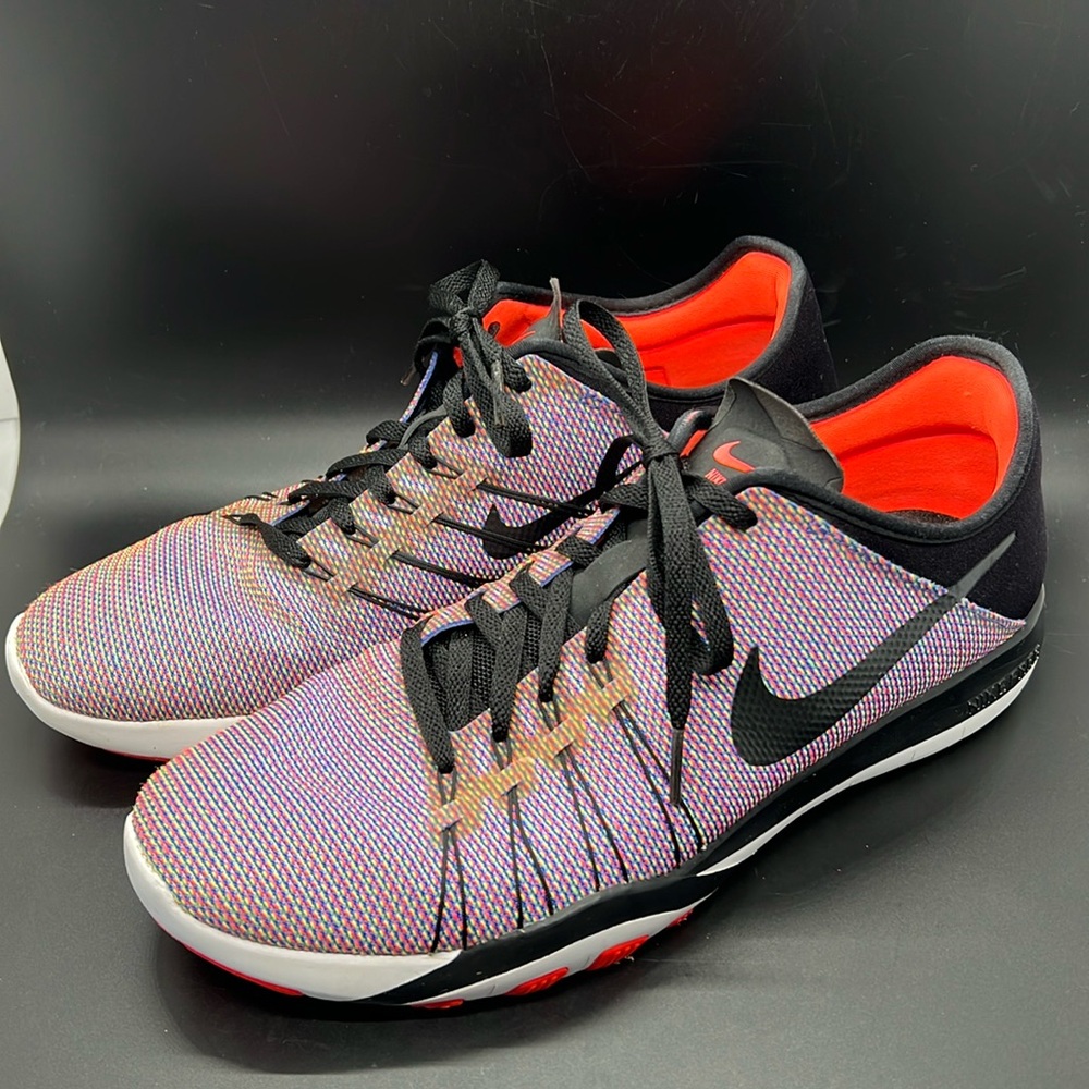 Nike Free TR 6 Trail Training Running Shoes Black Purple Rainbow Women Sz 9